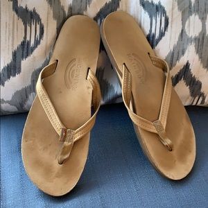 Rainbow flip flops size 8 large